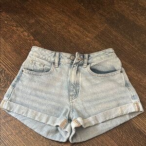 PacSun Blue Jean Shorts Light Wash Cuffed Hem